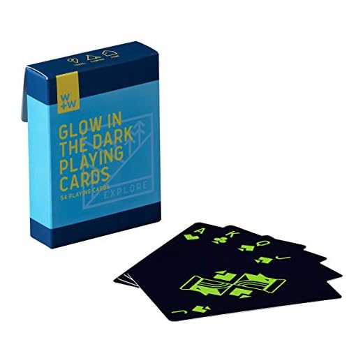 W+W Glow-in-The-Dark Waterproof Outdoor Camping Travel Playing Cards Deck of 54
