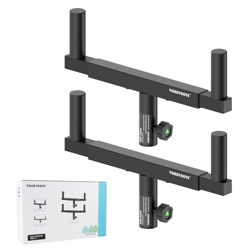 Vondynote Set of 2 Dual Speaker Mount Bar Mounting Fork Bracket Speaker Pole Width Adjustable