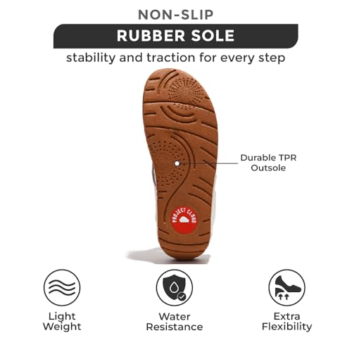 Image of Project Cloud Genuine Leather Women's Sandals - Thong Flip Flops with Plush Soft Insole, Arch Support & Non Slip Outsole - Comfortable Beach & Summer Slides