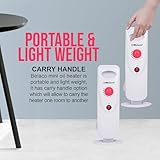 Belaco 800W Mini Oil Filled Radiator, 7 Fin Portable Electric Heater with Adjustable Thermostat, Quiet Energy Efficient Room Heater - Image 4