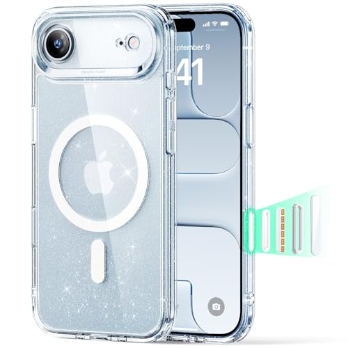 Image of ESR for iPhone Air Case, Camera Control Cover, Compatible with MagSafe, Shockproof Military-Grade Protection, Magnetic Phone Case for iPhone Air, Classic Hybrid Case, Clear Shimmer