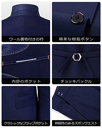 Image of MY'S Men's Suit Slim Fit One Button 3-Piece Suit Blazer Dress Business Party Jacket Vest & Pants