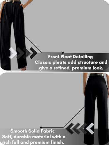 Image of GRECIILOOKS Trousers for Woman | Womens High Rise High Waist Flared Korean Style | Formal Pant for Women Office Wear| Track Pants for Womans Elegant for College & Events (Available in Plus Size)