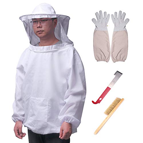 LXT PANDA Bee Keeper Outfit, Large Beekeeping Suit, Jacket, Pull Over, Smock with Veil,Total Protection for Professional and Beginner Beekeepers.