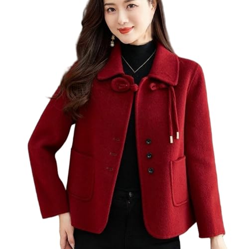 Veste courte en cachemire femme anti-froid style tweed ajusté