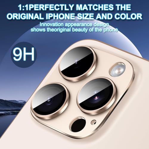 Image of PACK OF 2 Camera Lens Protector For IPHONE 16 PRO / 16 PRO MAX (DESERT) UHD 9H Glass, Anti Drop, Scratch Resistant, Case Friendly, Removable, Waterproof, Heavy Duty Camera Protector.