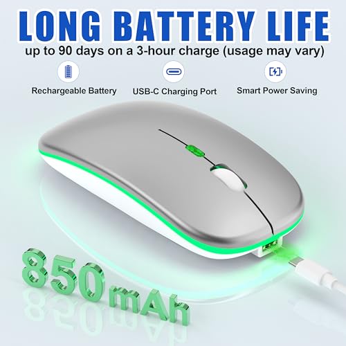 Image of R1 LED Mouse for MacBook Air /iPad /Laptop, Silver