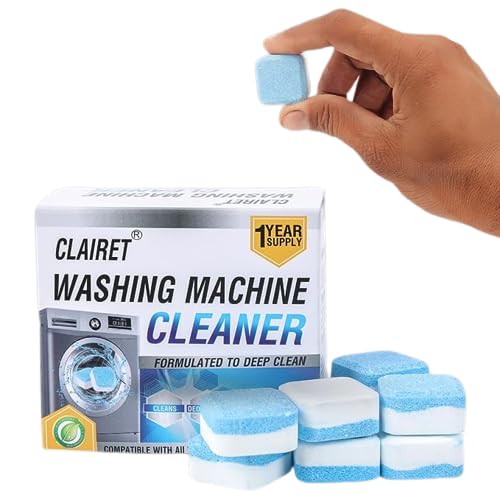 CLAIRET Washing Machine Cleaner 15 Pack - Deep Cleaning Tablets For Front Loader & Top Load Washer, Clean Inside Drum And Laundry Tub Seal Cleaner