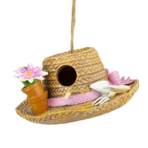 Yinns Birdhouse Hanging Bird Houses For Outside, Wild Bird House, Decorative Straw Hat Bird House For Home Garden Decor #TOP4