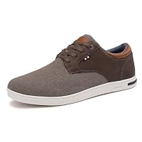 ANALEAF Mens Fashion Sneakers Oxfords Casual Shoes Dress Sneakers Brown
