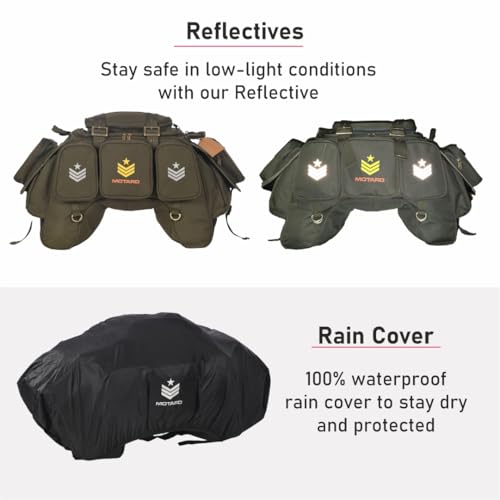 Image of MOTARD Bombardier Motorbike Waterproof Saddle and Tail Bag 65 Liters | Mini Waterproof Tail Bag | Compatible with Sports & Street Motorbikes
