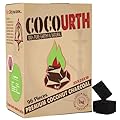 CocoUrth Natural Hookah Coconut Shell Charcoal Flat 25x25x18mm 96 PCS Electric Burner Briquettes Used Also for Cooking, Grilling, Barbecuing, Incense Narguile Coal (1kg)