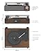 Vinyl Record Player with Speakers,MONODEAL 3-Speed Turntable for Vinyl Records with Bluetooth Transmitter,Auto Stop,RCA Output/USB/Headphone Jacks,Vintage Record Player Wooden Design Brown