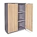 Produktbild Mehrzweckschrank Allzweckschrank Kommode B 80,2cm x H 109,5 cm x T 35 cm Büromöbel Ordnerschrank Schrank Büroschrank Vorratsschrank Grau/Sonoma-Eiche Für Akten Büro Möbel