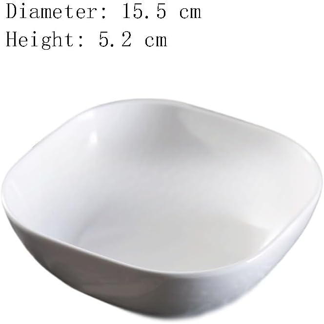Ceramic Tableware Dinner Plates Salad Bowls Square Cornered Porcelain