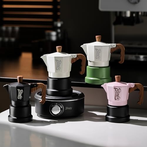 Image of Bincoo Three Valve Espresso Maker Stovetop,Camping Moka Pot 2 Cup /120ML,Stove Top Espresso Italian Coffee Maker,Easy to Use