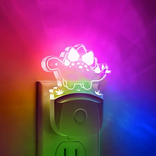 LOHAS Dinosaur Night Light for Boys, Kids Nightlight Plug in, Dusk-to-Dawn, Stegosaurus LED Night Lights Plug into Wall, RGB+Soft White 3000K, 3 Lighting Modes, Ideal for Nursery Room, Bedroom Decor LOHAS Dinosaur Night Light for Boys, Kids Nightlight Plug in, Dusk-to-Dawn, Stegosaurus LED Night Lights Plug into Wall, RGB+Soft White 3000K, 3 Lighting Modes, Ideal for Nursery Room, Bedroom Decor
