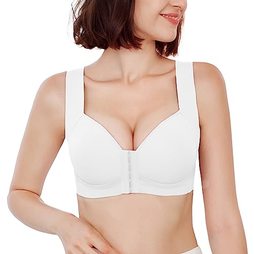 Image of FallSweet Front Close Bra for Women Push Up Wirefree Bra Seamless No Dig Comfort Brassiere