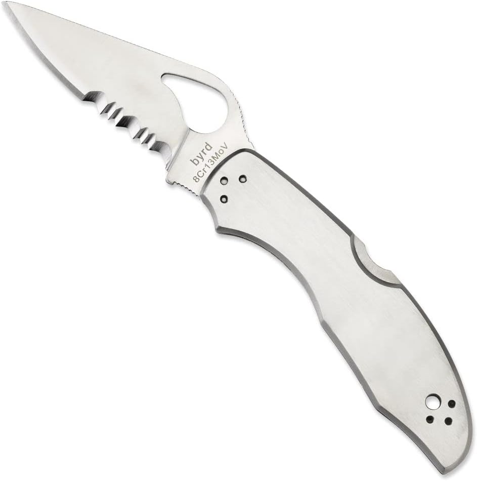 Byrd Meadowlark 2 Knife with 2.90" Steel Blade and Durable Stainless Steel Handle - CombinationEdge - BY04PS2