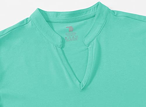 Image of BGOWATU Women's Golf Polo T-Shirts Sleeveless V Neck Collarless Tennis Shirts UV Protection Quick Dry Lightweight