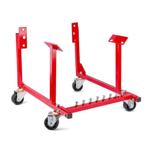 NATIONAL STANDARD Rolling Engine Cradle Stand with Wheels, Steel Construction,