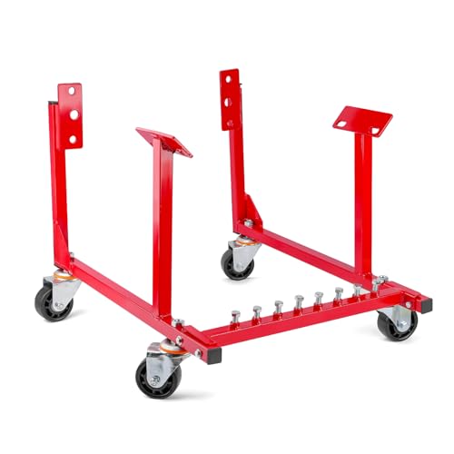 NATIONAL STANDARD Rolling Engine Cradle Stand with Wheels Steel Construction Built in Hardware Storage Easy Assembly- Pick the Right Cradle for Your Engine (Chevy V8 Small Block and Big Block)