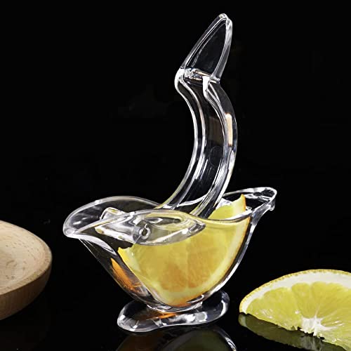 Image of Manual Lemon Squeezer Orange Fruit Hand Juicer Kitchen Acrylic Clips Tools, Glass Acrylic crystal Press Juicer, Kitchen Tools Dinner Plate Elegance Press Bird Lemon & Lime Squeezer. (Pack Of 2)