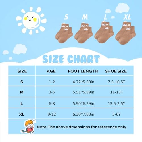 Image of Toddler Baby Girls Boys Socks Animal Pattern Children Ankle Cotton Socks 5 Pairs