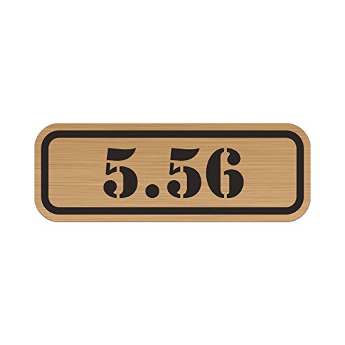 RDW (4X 5.56 Metallic Ammo Can Badge Sticker Self Adhesive Label 3M Bullet 556 - Bronze