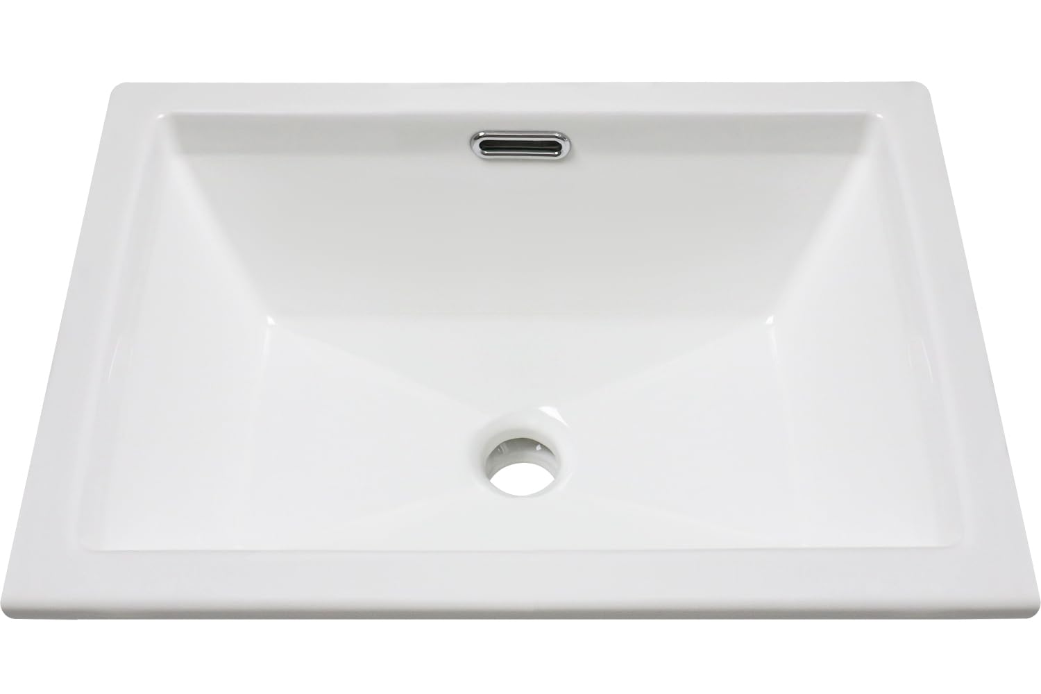 Enbol White Rectangle Ceramic Porcelain Vanity Bathroom Sink Drop-in ...