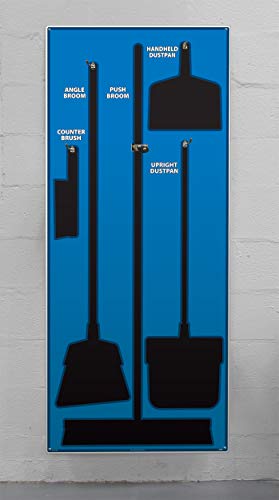 Image of NMC SB101ACP 5S Janitorial Shadow Board, Blue /Black, 68 inchX30 inch, AluminumCompositePanel (Tools Sold Separately)