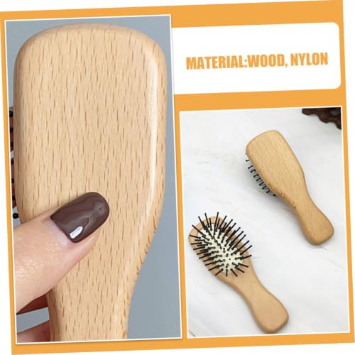 Image of Sleek Hair Brush, Wooden Hair Brush 3-Piece Set, Bamboo Vent Cushion Comb for Smoothing and Styling, Compact Design for Personal Use and Travel