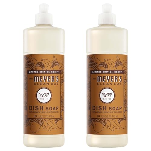 Image of Mrs. MEYER'S Liquid Dish Soap, Acorn Spice Scent, 12 FL OZ Bottle (Pack of 2)