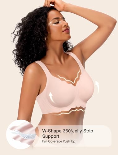Image of Womens Wireless Jelly Bras No Underwire Support Push Up Removable Straps (U /Cross /Halter) Everyday Sports Bra
