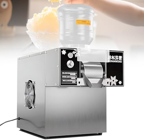 High Capacity Ice Shaver Machine, 360W/750W Snow Flake Ice Maker, Adjustable Thickness, 60kg/120kg Continuous Ice Output, Perfect for Shaved Ice Desserts and Drinks