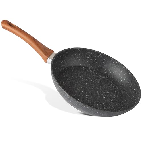 nuovva Non Stick Frying Pan - Induction Fryingpan nonstick - Kitchen Chefs Pan Cookware - Marble, 26cm