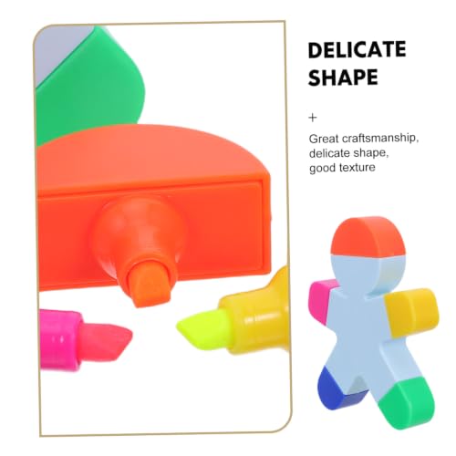 ERINGOGO Highlighter Marker Pen Lightweight Design 3pcs in 1 Human Shaped with Plastic Body for Efficient Line Highlighting Cute Cartoon Figure Style for Journaling and Marking Documents - Image 8