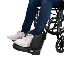 Lacura Molded Footrest, Wheelchair Footplate Attachment, Padded Foot Rest Cushion with Heel Hole for Even Distribution, Prevent Pressure Point Sores & Skin Breakdown, Swingaway Footrest. Easy Transfer