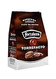 Café Fortaleza - Café en Grano Torrefacto, Cremoso, Sabor Pleno, Intenso y Aroma Caramelizado, Robusta Natural, Ideal para Cafeteras Espresso, Pack 3 x 250g