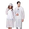 Vicloon Poncho Pluie,2 Pièces Poncho Impermeable,Réutilisable Poncho Matériel EVA, Femme et Homme,Parfait pour Les Festivals de Camping et Les Randonnées, Blanc, Taille Unique