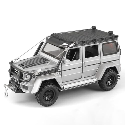 Image of 1:32 Benz G550 Adventure Edition Alloy Diecast Toy Car Pull Back Action, Sound & Light, Openable Doors for Kids (Silver)