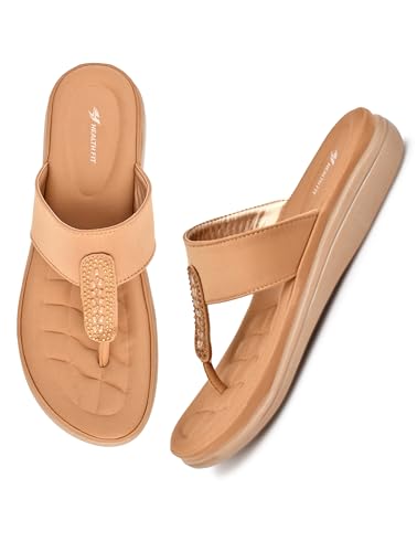 Image of HEALTH FIT EXTRA SOFT Women's Comfortable Memory Foam Doctor Slippers /Flip-Flops|Fashionable Casual & Stylish|Lightweight & Breathable|Outdoor Synthetic Casual Chappals Sandals Ladies & Girls HF23
