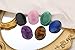 QINJIEJIE 2PCS Crystals Worry Stone for Anxiety Lapis Lazuli Obsidian Healing Crystals Hand Carved Oval Thumb Stones Pocket Gemstones Meditation Crystal Anxiety Relief Items
