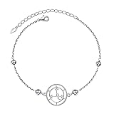 Ladytree Sigil of Lilith Bead Link Bracelets S925 Sterling Silver Sigil of Lilith Bracelets Link Jewelry Gifts for Women Bead Chain 7+2 inches