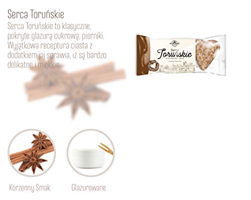 KOPERNIK PIERNIKI TORUNSKIE ICED HEARTS 3 pack x 120 g. / 4.23 oz. Product of Poland. Packing by Granda.