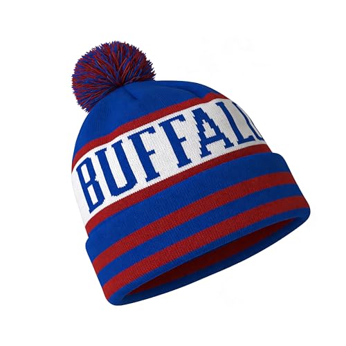 City Classic Cuff Beanie Hat Cuffed Winter Hat Knit Toque Skull Cap Blue&Red