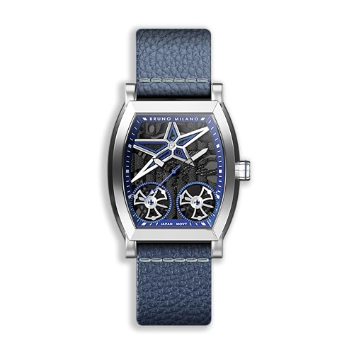 Image of BRUNO MILANO Creative Skeleton Watch with Spinning Wheels and Star Design for Men and Boys