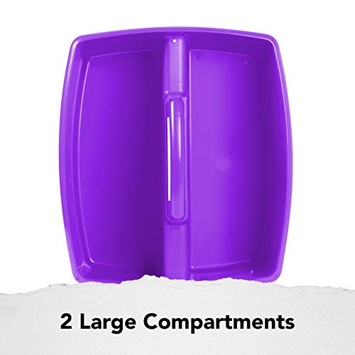 Image of Storex 2-Compartment Large Craft Caddy - Multipurpose Classroom Organizer with Handle, Purple, 1-Pack (00955C06C)