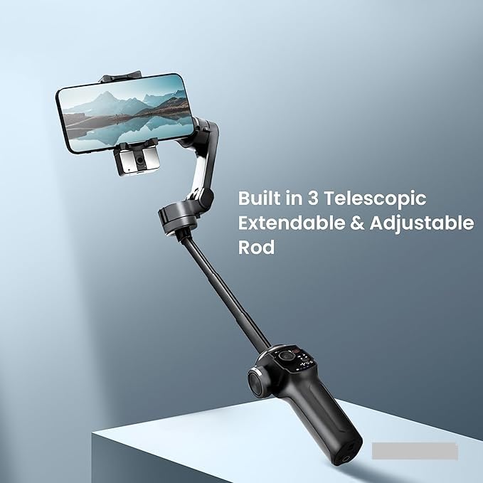 Image of Gimbal stabilizer for Smartphone Foldable Q08 Stabilized Photo & Video Shoot (Single Axis Gimbal)