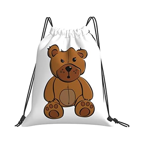 EDJKEJYCO Sport Gym Hiking Yoga Swimming Travel Beach Sackpack, Teddy Bear Drawstring Backpack, Bag for Women Men Cover